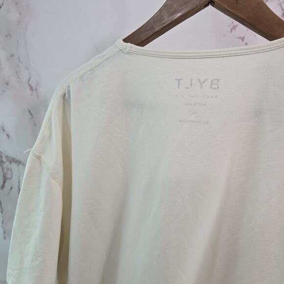 Bylt T Shirt Mens XXL Cream White Short Sleeve Drop Cut SS Bylt Blend Longline - Picture 6 of 10